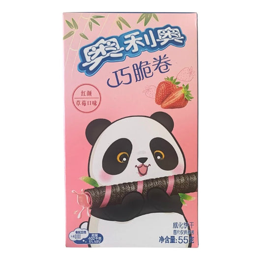 Oreo strawberry wafer rolls 55g (China)